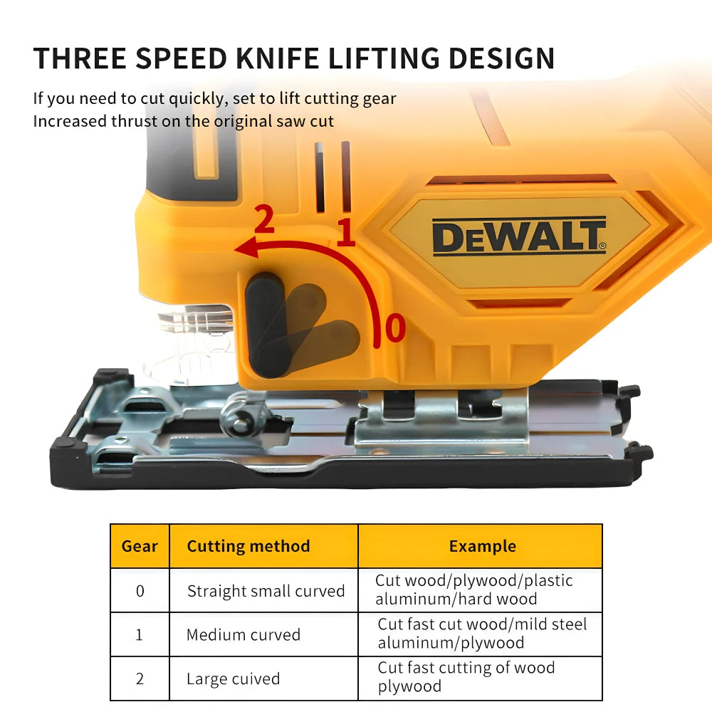 Dewalt Cordless Electric Jig Saw Portable Jigsaw with LED Light 0-45º Cutting Woodworking Tools for Dewalt 20V Battery