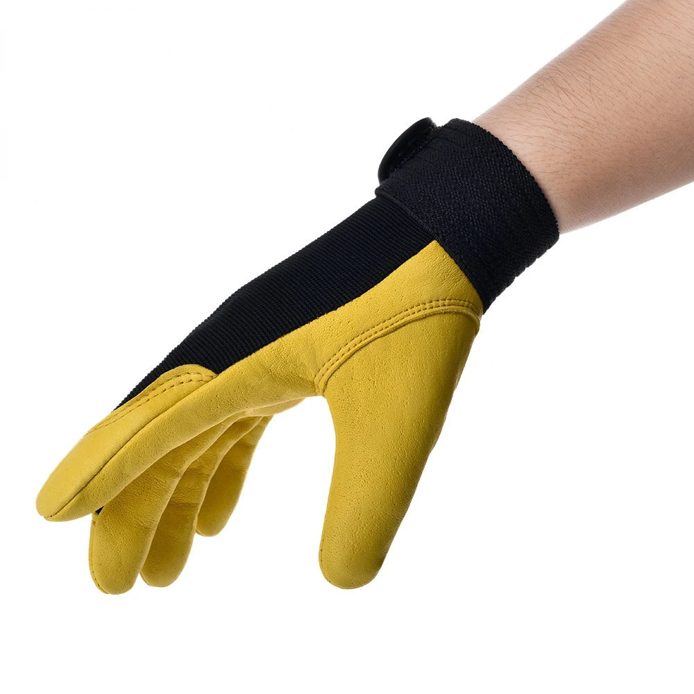1Pair Pigskin Leather Gloves Wear Resistant Driving Working Repair Safe Gloves Security Protection  Work Out Gloves Work Safety