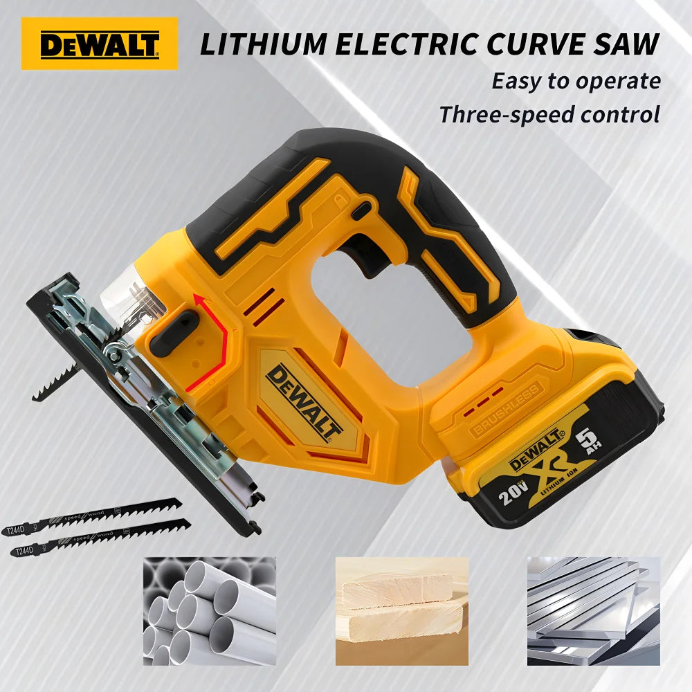 Dewalt Cordless Electric Jig Saw Portable Jigsaw with LED Light 0-45º Cutting Woodworking Tools for Dewalt 20V Battery