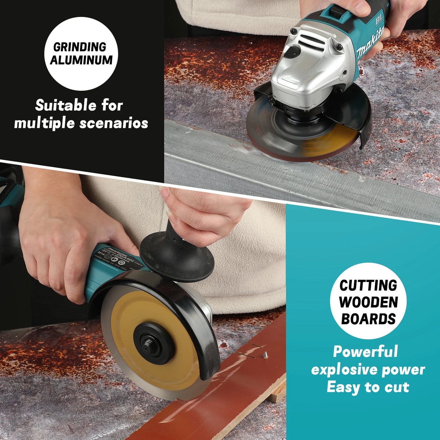 Makita Electric Goddess DGA404 125MM Cordless Electric Angle Grinder Brushless Variable Speed Cutting Machine For 18V Battery