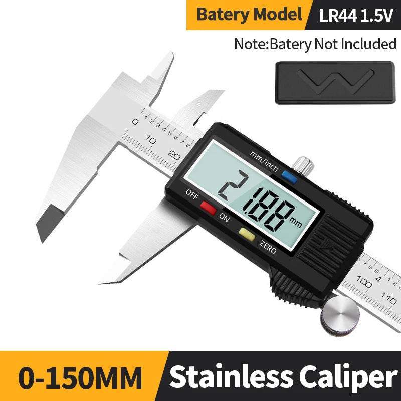 Kerseo Digital Caliper Stainless steel Metal Vernier Caliber Measuring Tools Woodworking Thickness Gauge Depth Electronic Ruler