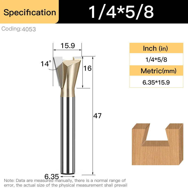 HUHAO Shank 12.7mm Dovetail Joint Router Bits for Wood  Tungsten Milling Cutter Woodworking cnc Engraving Bits Carpentry Tools