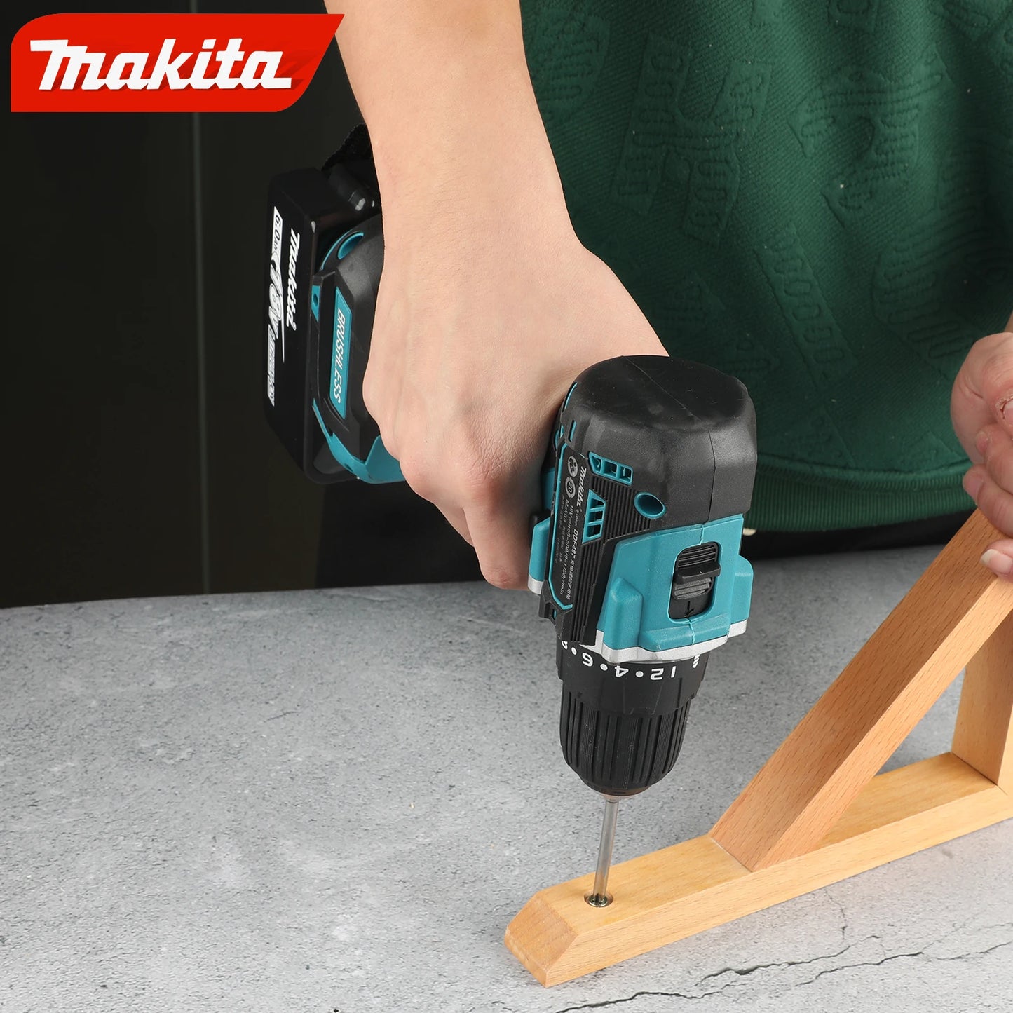 makita DDF487-10Screwdriver Cordless Percussion Drill18V Electric Variable Speed Brushless Motor Impact Power Tools Power Drill