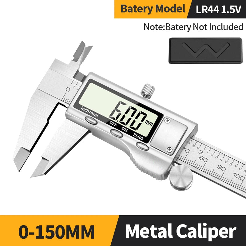 Kerseo Digital Caliper Stainless steel Metal Vernier Caliber Measuring Tools Woodworking Thickness Gauge Depth Electronic Ruler