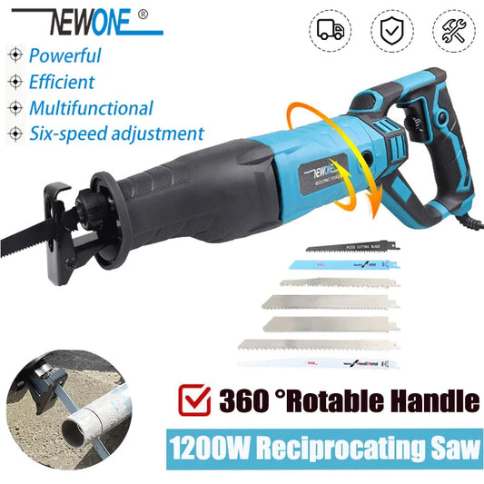 NEWONE 900W-1200W Reciprocating Saw -6-Speed Electric Saber Saw for Wood & Metal