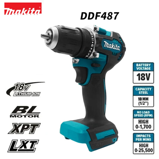 Makita DDF487 Cordless Drills 1700rpm No Battery Impact Drill Cordless 10mm Electric Screwdriver Makita 18V Battery Power Tool
