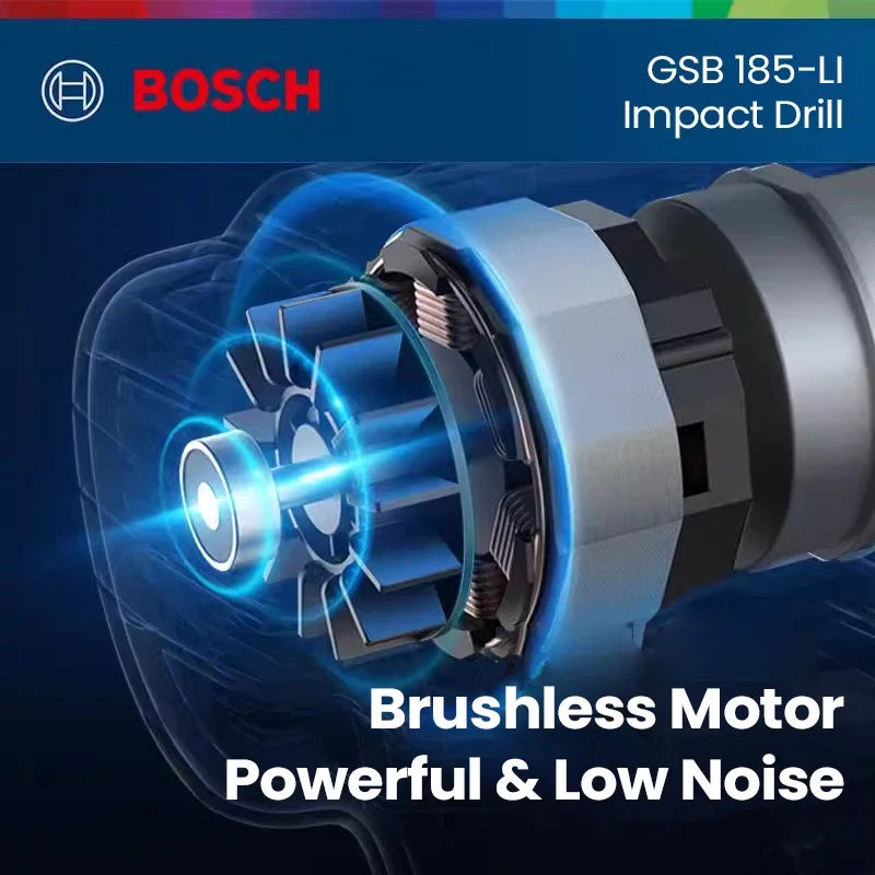 Bosch GSB 185 Li Impact Drill Cordless Brushless Electric Drill 50Nm Maximum Torque Hammer Drilling Screwdriver Bosch Power Tool