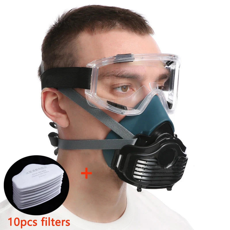 Silicone Dustproof Respirator Mask – Reusable Filter Mask for Spray Painting, Grinding, Woodworking & Construction