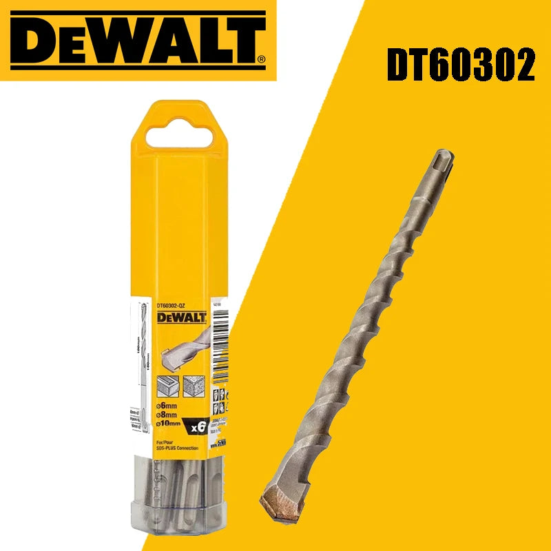 DEWALT DT60302 SDS Plus Drills 6 Piece Sets 6MM 8MM 10MM Twist Drill Electric Hammer Drill Accessories Tool