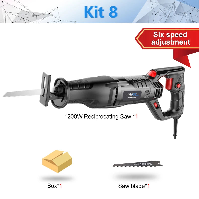 NEWONE 900W-1200W Reciprocating Saw -6-Speed Electric Saber Saw for Wood & Metal
