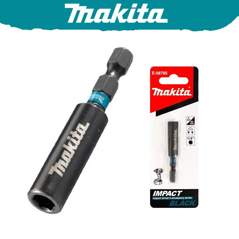 Makita E-08785 Impact Magnetic Extension Bit Holder Black 60MM/1/4" Hexagon  Rust Resistant Durable Tool Accessories