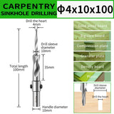 Binoax Countersink Drill Bit with Adjustable Depth Stop – 10mm Shank Chamfering & Counterbore Tool for Wood & Plastic