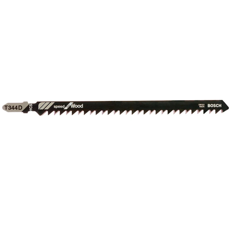 Bosch 2608633A34 T344D Jigsaw Blades – 5-Piece High Carbon Steel Set for Fast Wood Cuts (152mm, 4mm Tooth Pitch)