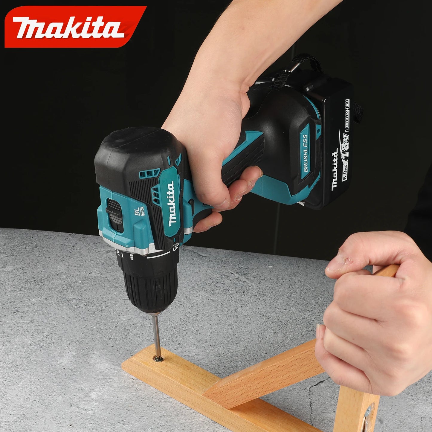 makita DDF487-10Screwdriver Cordless Percussion Drill18V Electric Variable Speed Brushless Motor Impact Power Tools Power Drill