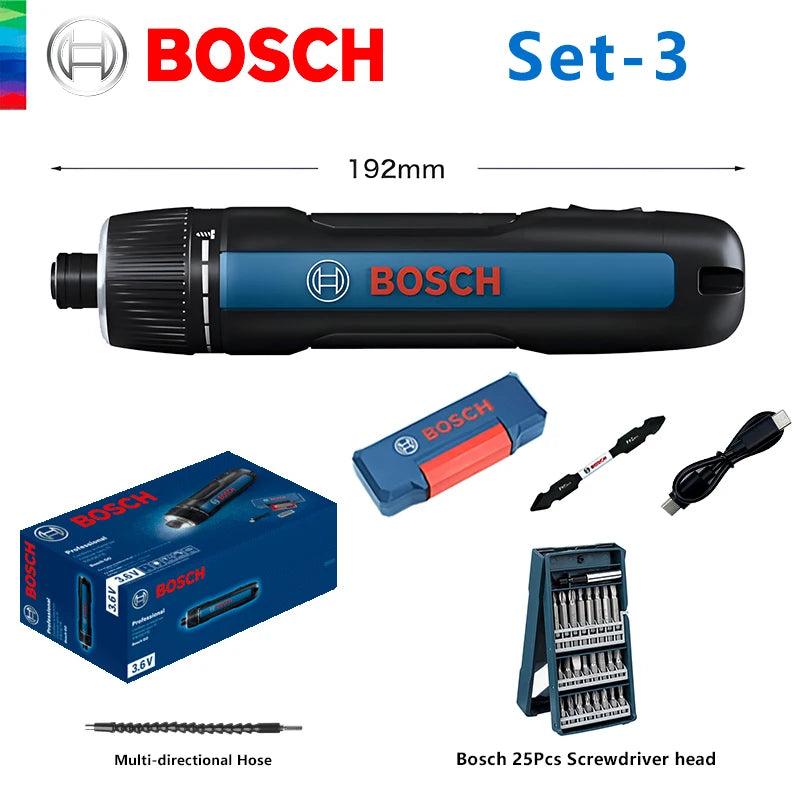 BOSCH GO 3 Cordless Screwdriver 3.6V Lithium-ion Battery Rechargeable Cordless Drill with Box Bosch go3 Professional Tool Set