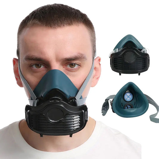 Silicone Dustproof Respirator Mask – Reusable Filter Mask for Spray Painting, Grinding, Woodworking & Construction
