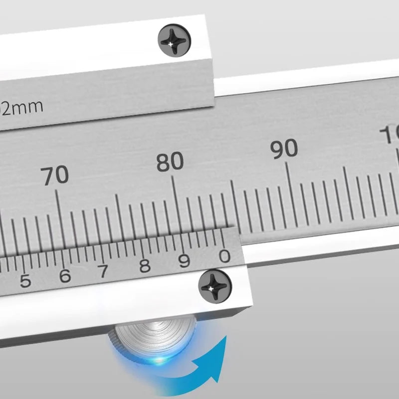 Deli Tools 150mm 0.02mm Carbon Steel Vernier Calipers Woodworking Tools Ruler Simple Caliper Vernier Measuring Tools