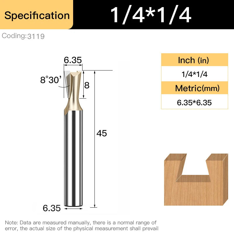 HUHAO Shank 12.7mm Dovetail Joint Router Bits for Wood  Tungsten Milling Cutter Woodworking cnc Engraving Bits Carpentry Tools