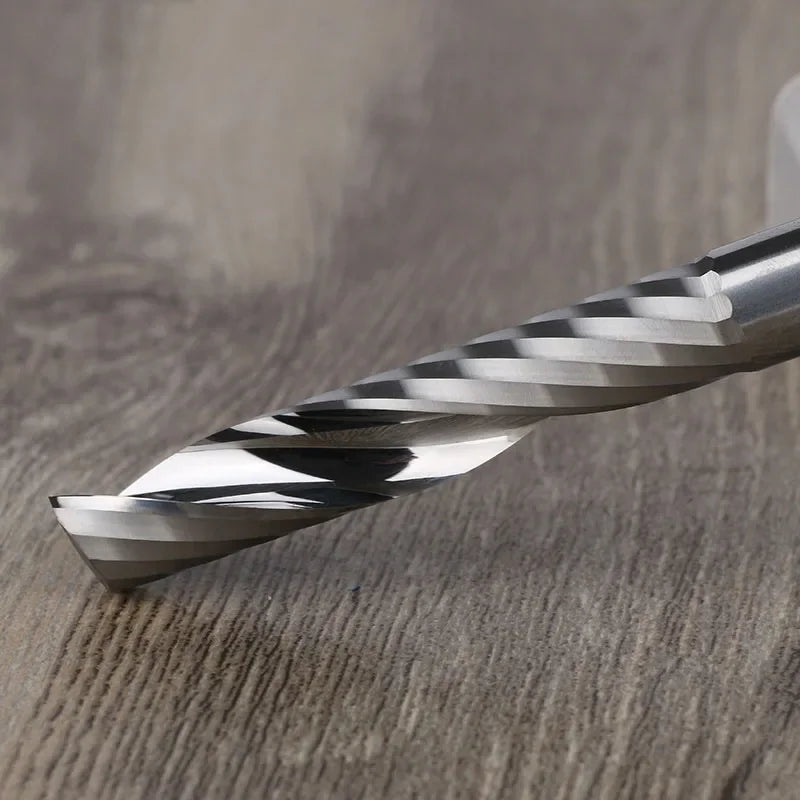 2Pcs 3A CNC Single Flute End Mill Spiral Cutter for MDF, PVC & Wood Milling