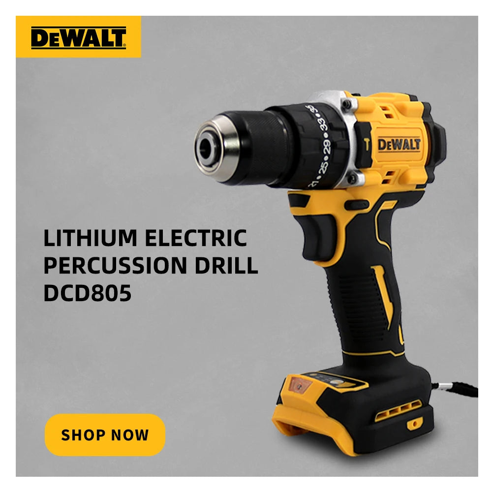 DeWalt DCD805 20V Brushless Cordless Impact Drill 1/2 Rechargeable  Variable Speed Power Supply Powerful Electric Tools
