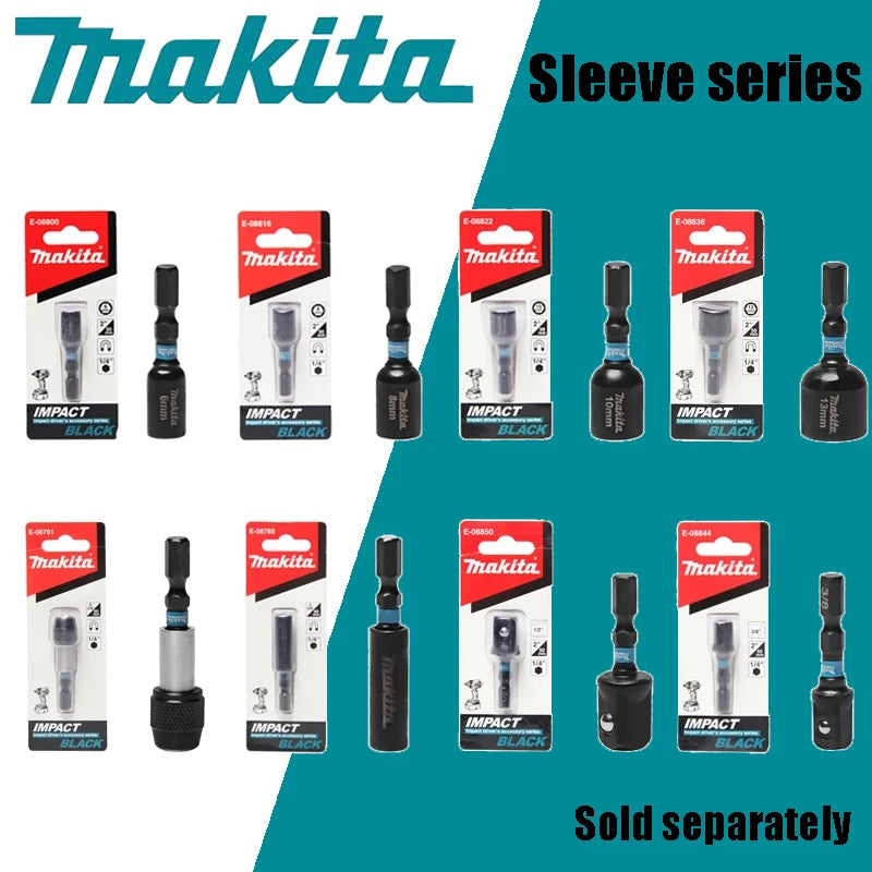 Makita Power Tool Parts 50mm 60mm Impact Black Socket Adaptor Set Screwdriver Bits Holder Power Tool Driver Drill Accessories