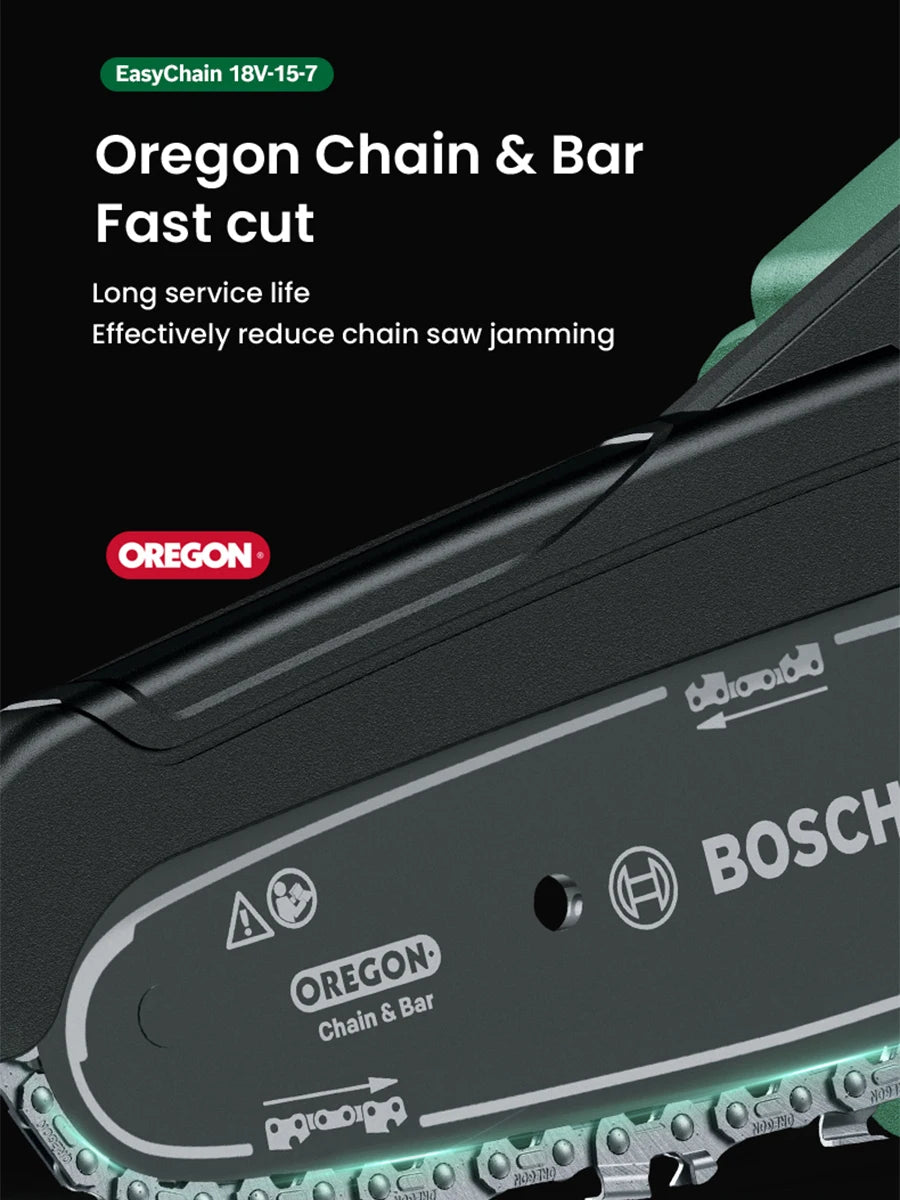 Bosch 18V Cordless Chainsaw Easychain 18V-15-7 Compact Pruner Power Tools Brushless Mini Electric Pruning Saw for Cutting Wood
