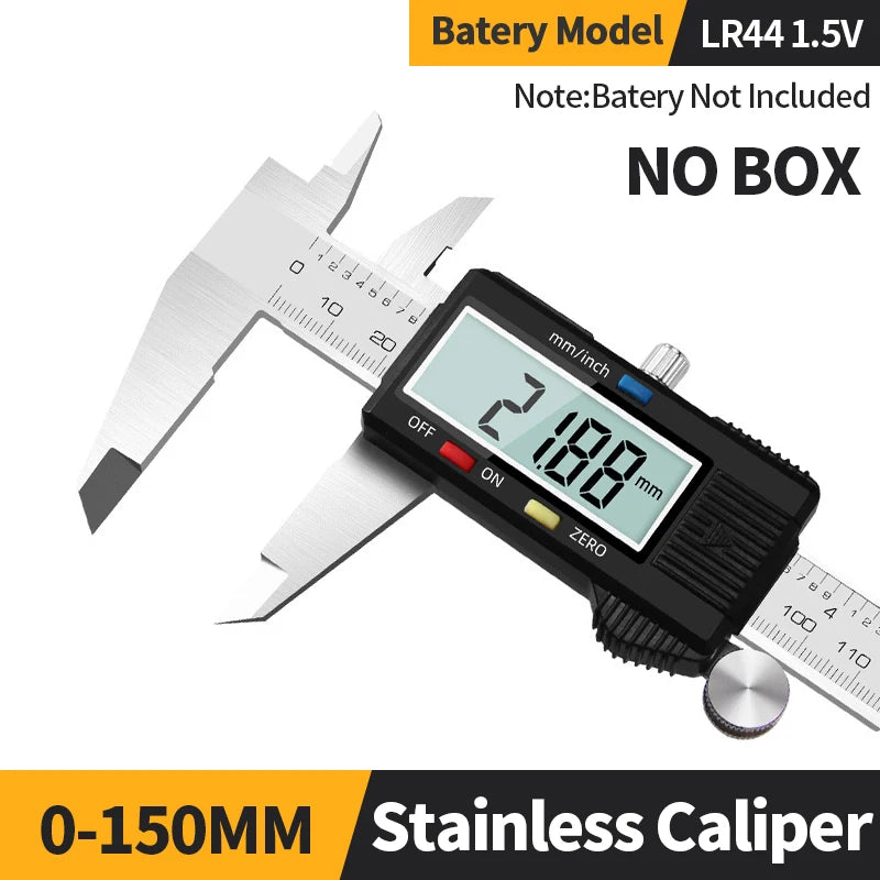Kerseo Digital Caliper Stainless steel Metal Vernier Caliber Measuring Tools Woodworking Thickness Gauge Depth Electronic Ruler