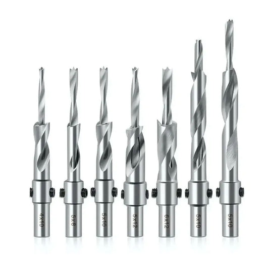 Binoax Countersink Drill Bit with Adjustable Depth Stop – 10mm Shank Chamfering & Counterbore Tool for Wood & Plastic