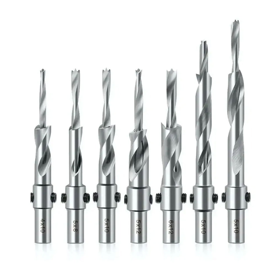 Binoax Countersink Drill Bit with Adjustable Depth Stop – 10mm Shank Chamfering & Counterbore Tool for Wood & Plastic