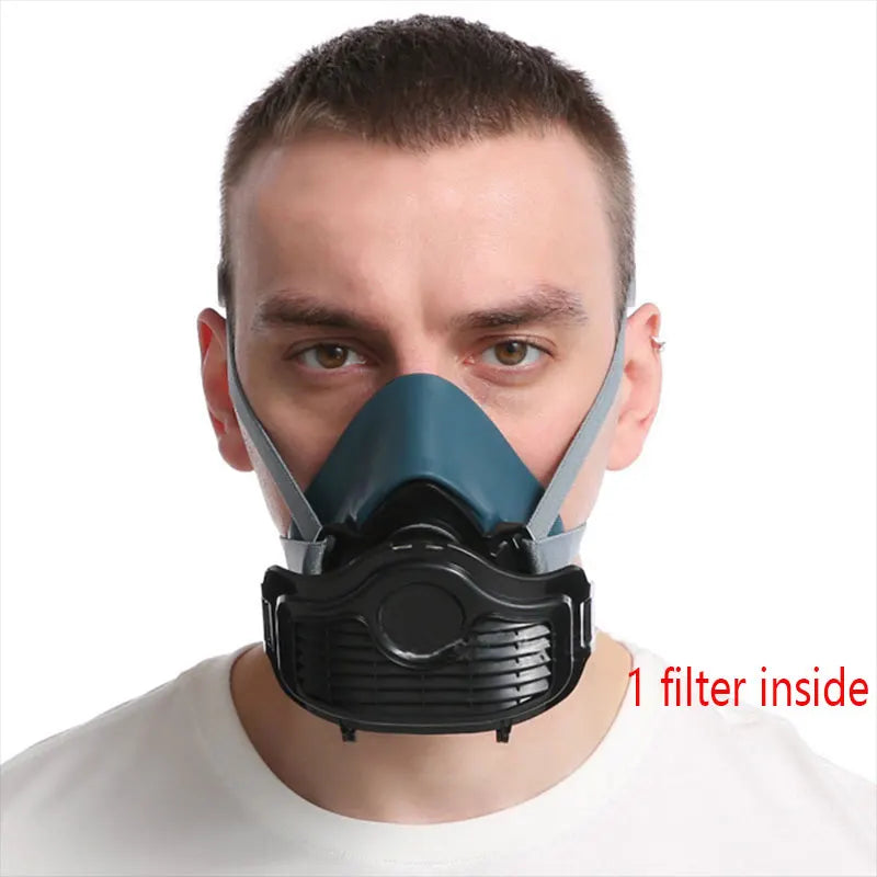 Silicone Dustproof Respirator Mask – Reusable Filter Mask for Spray Painting, Grinding, Woodworking & Construction