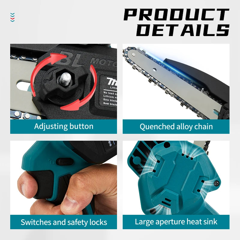 MAKITA Japan Makita electric chainsaw UC100 rechargeable branch pruning 4 inch wood workshop DIY with 12V lithium electric loggi