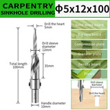 Binoax Countersink Drill Bit with Adjustable Depth Stop – 10mm Shank Chamfering & Counterbore Tool for Wood & Plastic