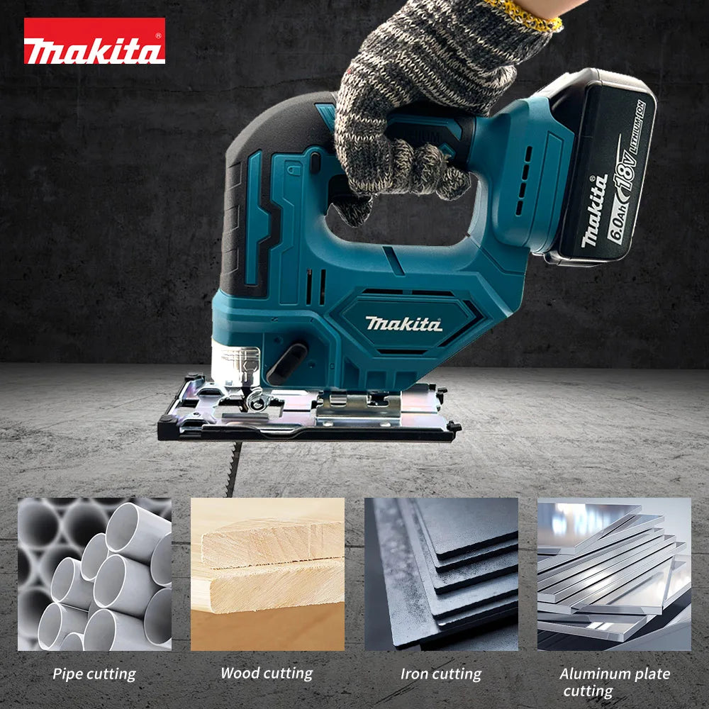 The Makita DJV182Z 340W Cord-Powered Curve Saw Is An Efficient Woodworking Tool For Cutting PVC/ Wood/Metal Band Blades