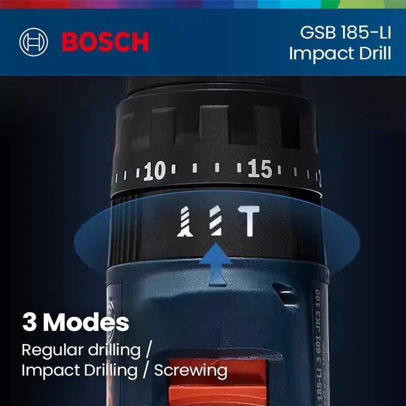 Bosch GSB 185 Li Impact Drill Cordless Brushless Electric Drill 50Nm Maximum Torque Hammer Drilling Screwdriver Bosch Power Tool