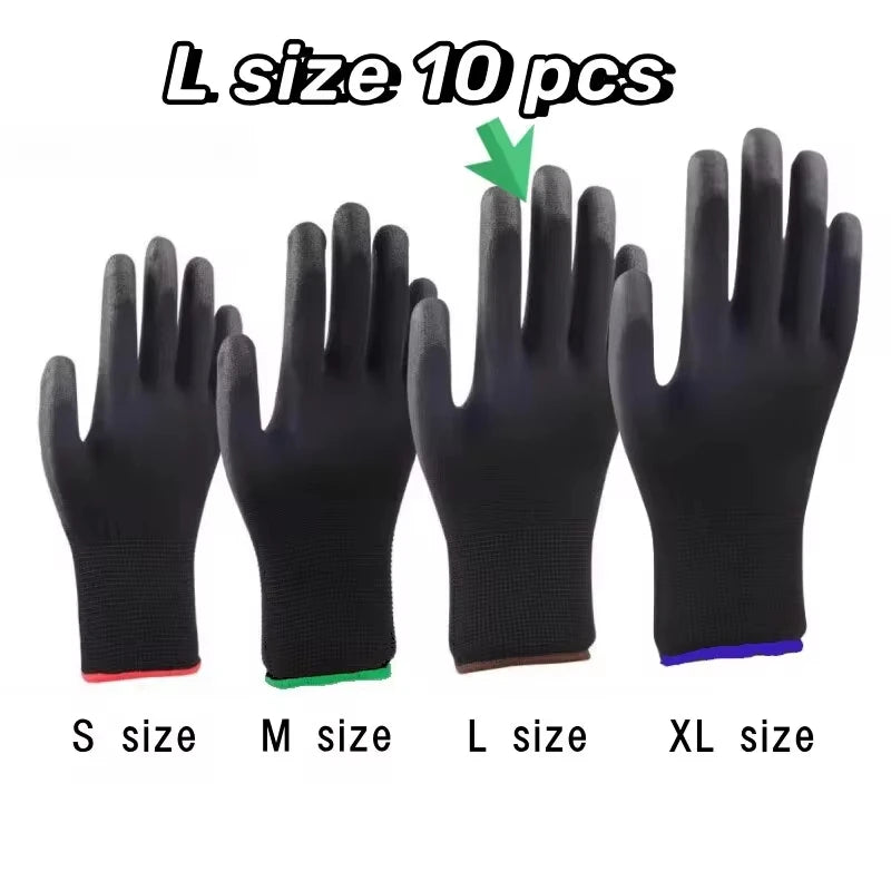 Nylon Cotton Safety Work Gloves – Palm-Coated Protective Gloves for Mechanics, Construction & Industrial Use