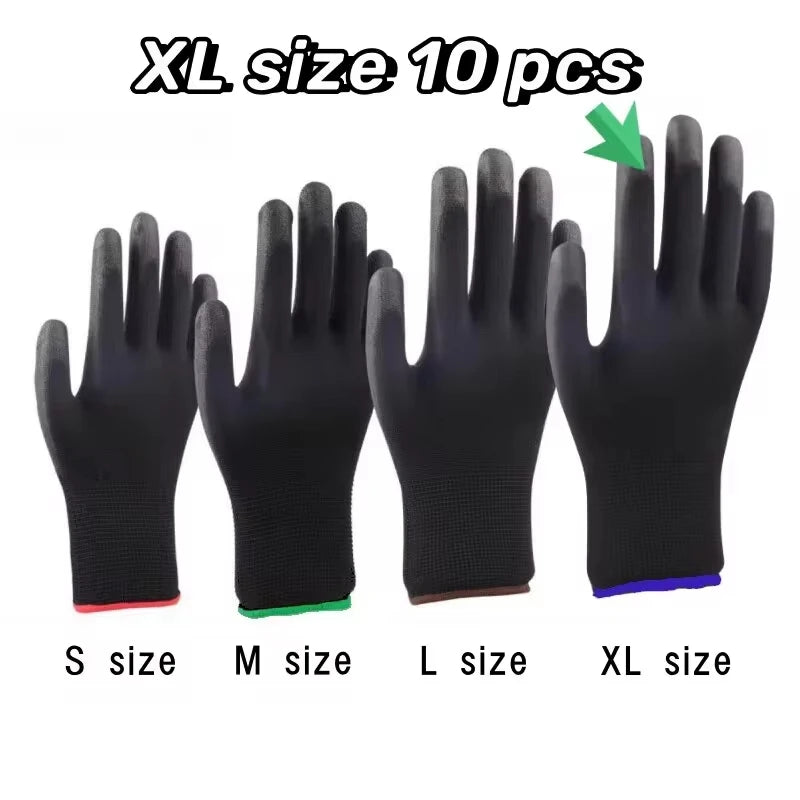 Protection Safety Coating Nylon Cotton Work Gloves Palm Coated Gloves Mechanic Working Protective Gloves Professional Supplies