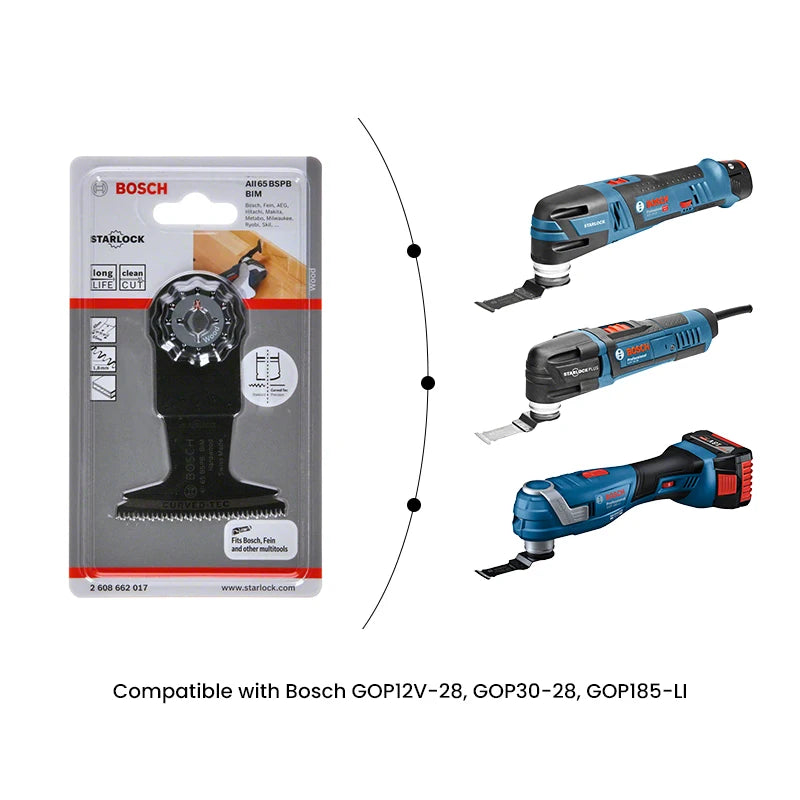 Bosch Starlock Accessories Oscillating Saw Blade AII 65 BSPB Wood PVC Plunge Saw Blade for Bosch Gop Series Renovator Power Tool