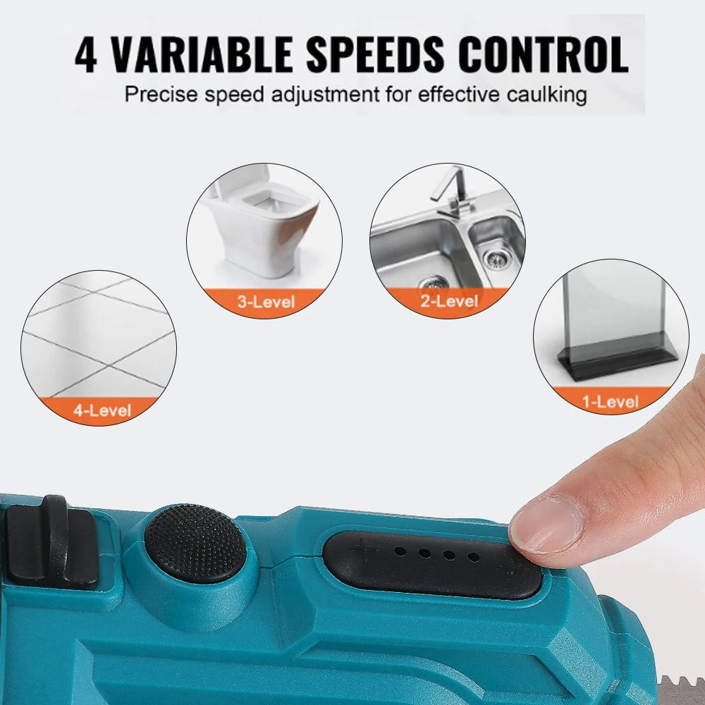 Electric Caulking Gun Lithium Battery 4 Speeds Wireless Glass Glue Gun Doors Windows Filling Sewing Gun For Makita 18V Battery