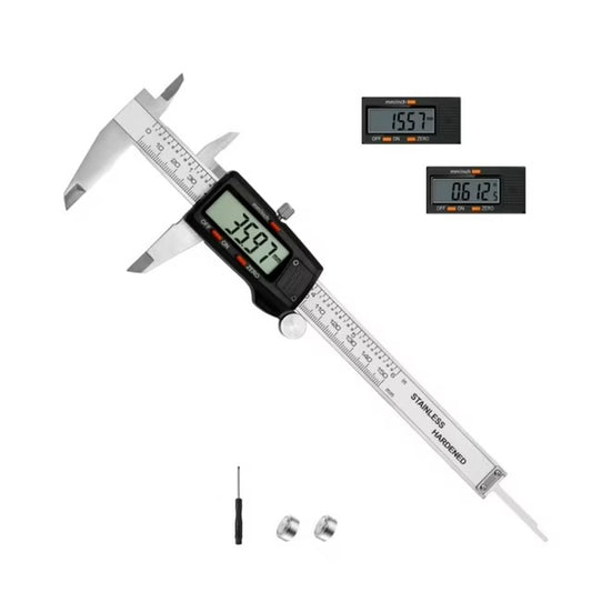 Digital Caliper 6 Inch with Large LCD Screen, Calipers Measuring Tool with Auto-Off Feature, Inch/Millimeter Conversion, Electronic Vernier Caliper Micrometer for Jewelers/Woodworkers/Diy