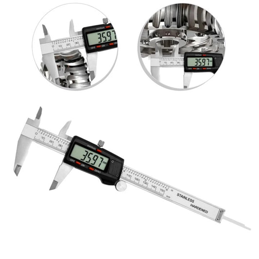Digital Caliper 6 Inch with Large LCD Screen, Calipers Measuring Tool with Auto-Off Feature, Inch/Millimeter Conversion, Electronic Vernier Caliper Micrometer for Jewelers/Woodworkers/Diy