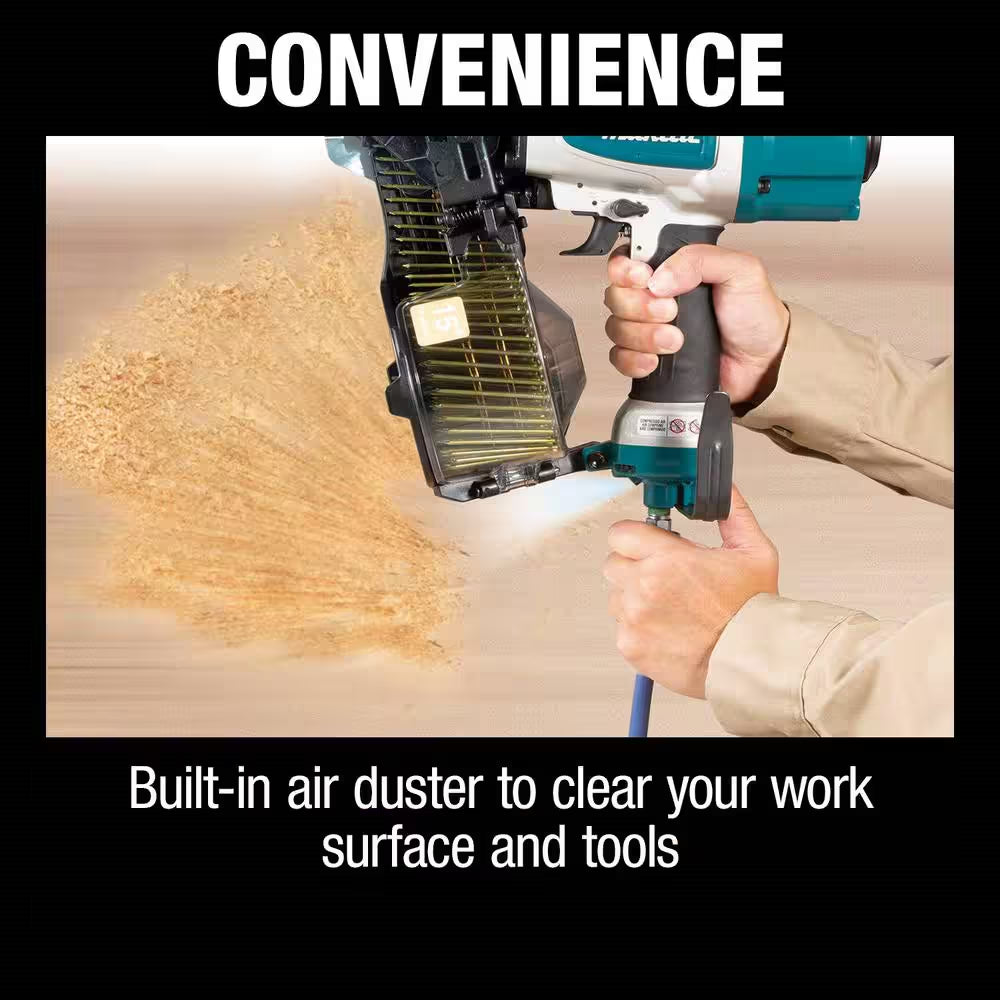Pneumatic 2-1/2 In. 15° Siding Coil Nailer