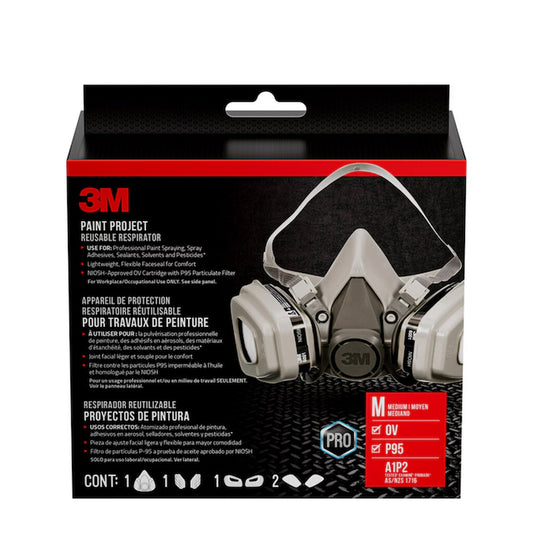 Grey Reusable P95 Medium Multi-Purpose Half Face Respirator