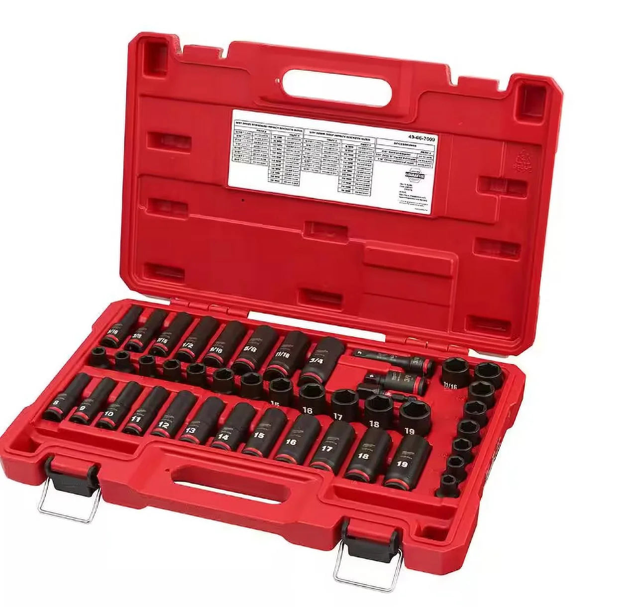 SHOCKWAVE 3/8 In. Drive SAE and Metric 6 Point Impact Socket Set (43-Piece)