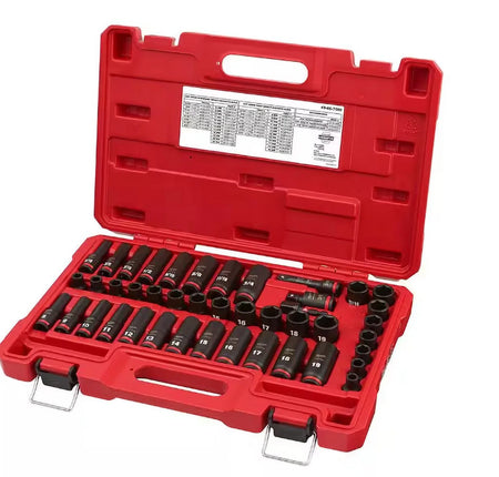 SHOCKWAVE 3/8 In. Drive SAE and Metric 6 Point Impact Socket Set (43-Piece)