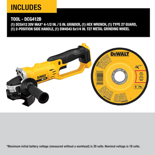 4.5-In 20-Volt Max Trigger Switch Cordless Angle Grinder