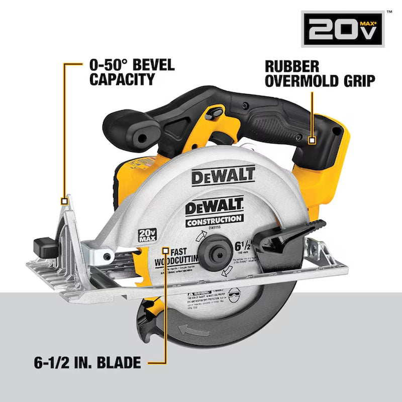 20-Volt Max 6-1/2-In Cordless Circular Saw
