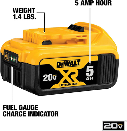 20V MAX XR 20V Battery, 5.0-Ah, 2-Pack (DCB205-2)