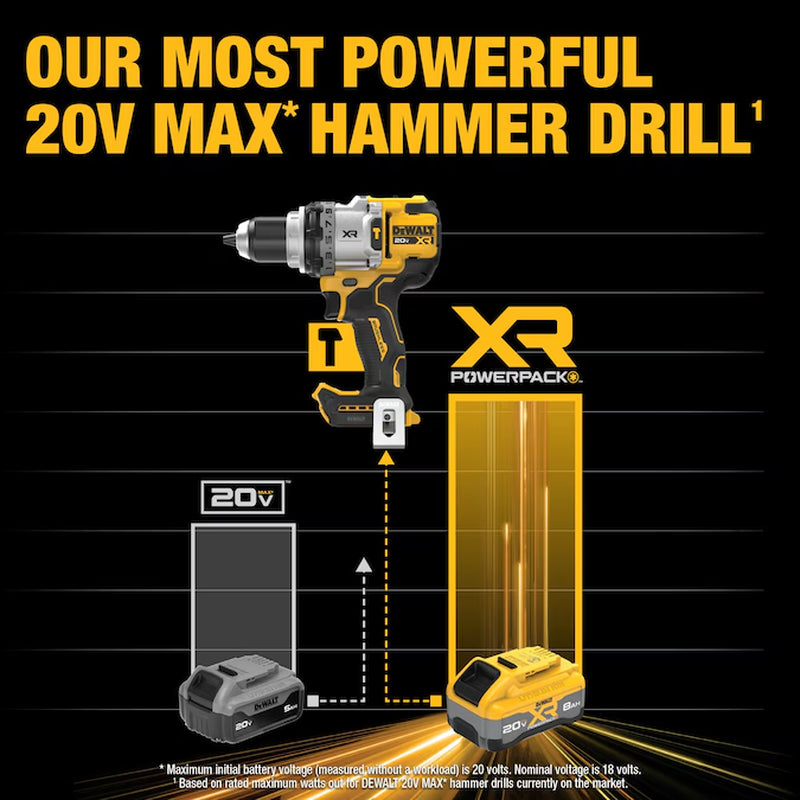 XR 1/2-In 20-Volt Max Variable Speed Brushless Cordless Hammer Drill 1 -Batteries