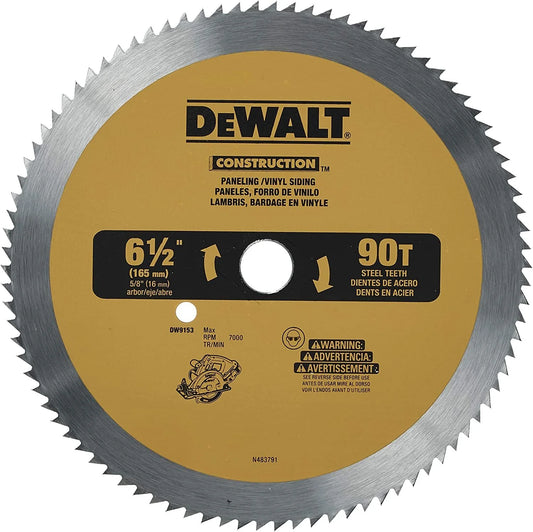 Circular Saw Blade, 6 1/2 Inch, 90 Tooth, Vinyl Cutting DW9153