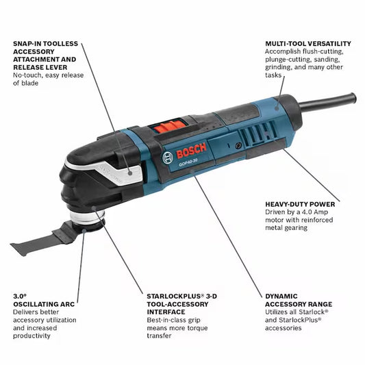 Starlockplus 4 -Amp Variable Speed 32 -Piece Oscillating Multi-Tool with Hard Case